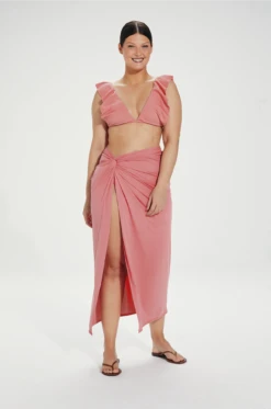 Karen Midi Skirt - Mandarin -FemmeFab Shop 0002 VC231032 VC236040 1 1 2fae0950 b11b 4b5e 95c0 01551c6a5cbd