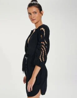 Alice Short Chemise - Black -FemmeFab Shop ALICESHORTCHEMISE FLAT 1