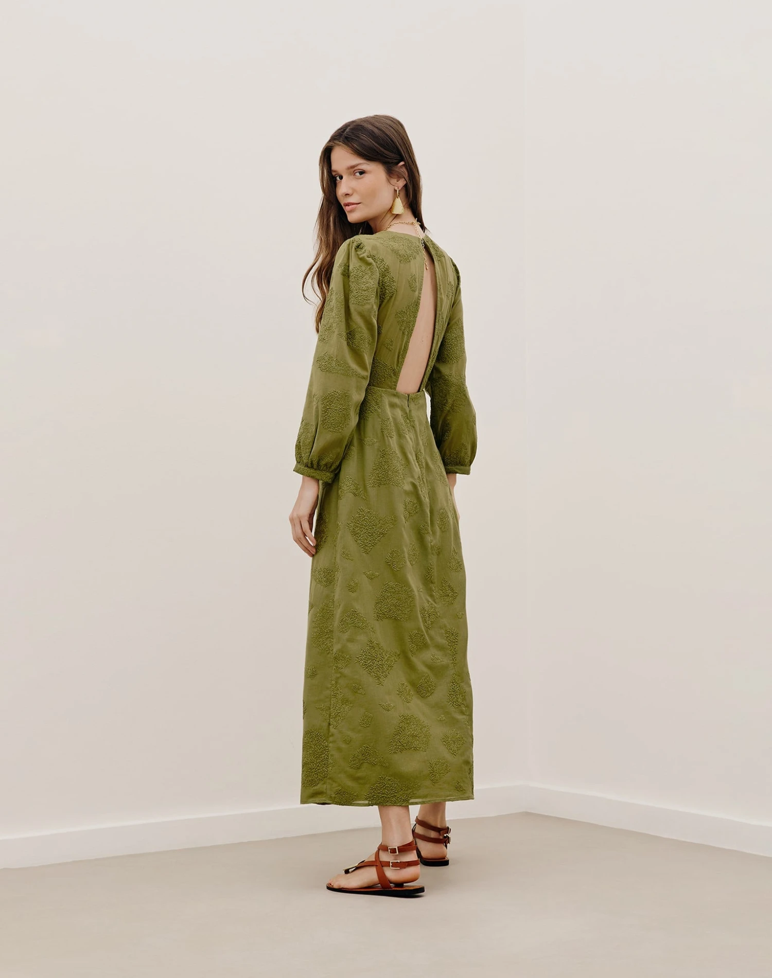 Amelie Midi Dress - Avocado 4 Amelie Midi Dress - Avocado - Image 2