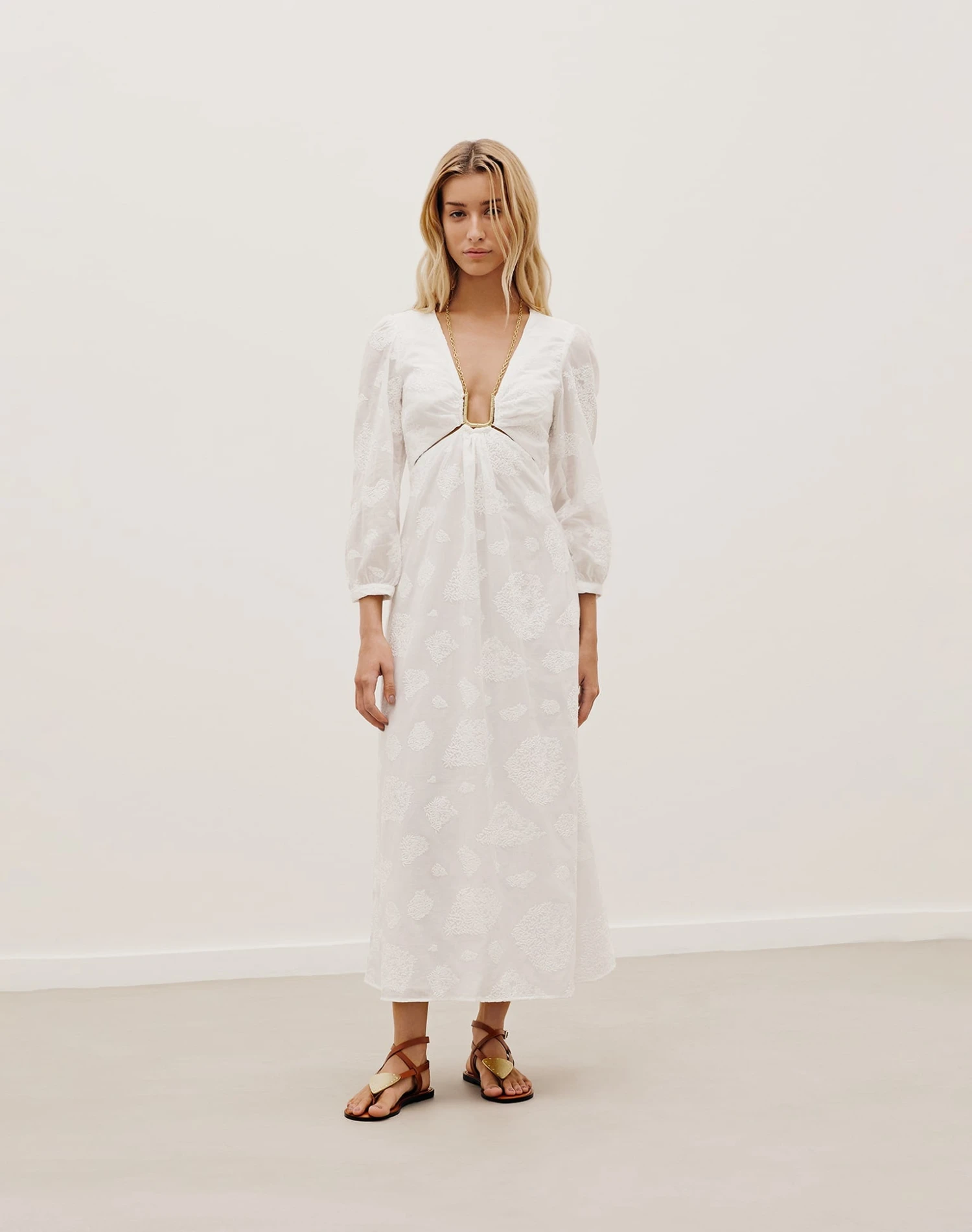Amelie Midi Dress - Off White 8 Amelie Midi Dress - Off White - Image 6