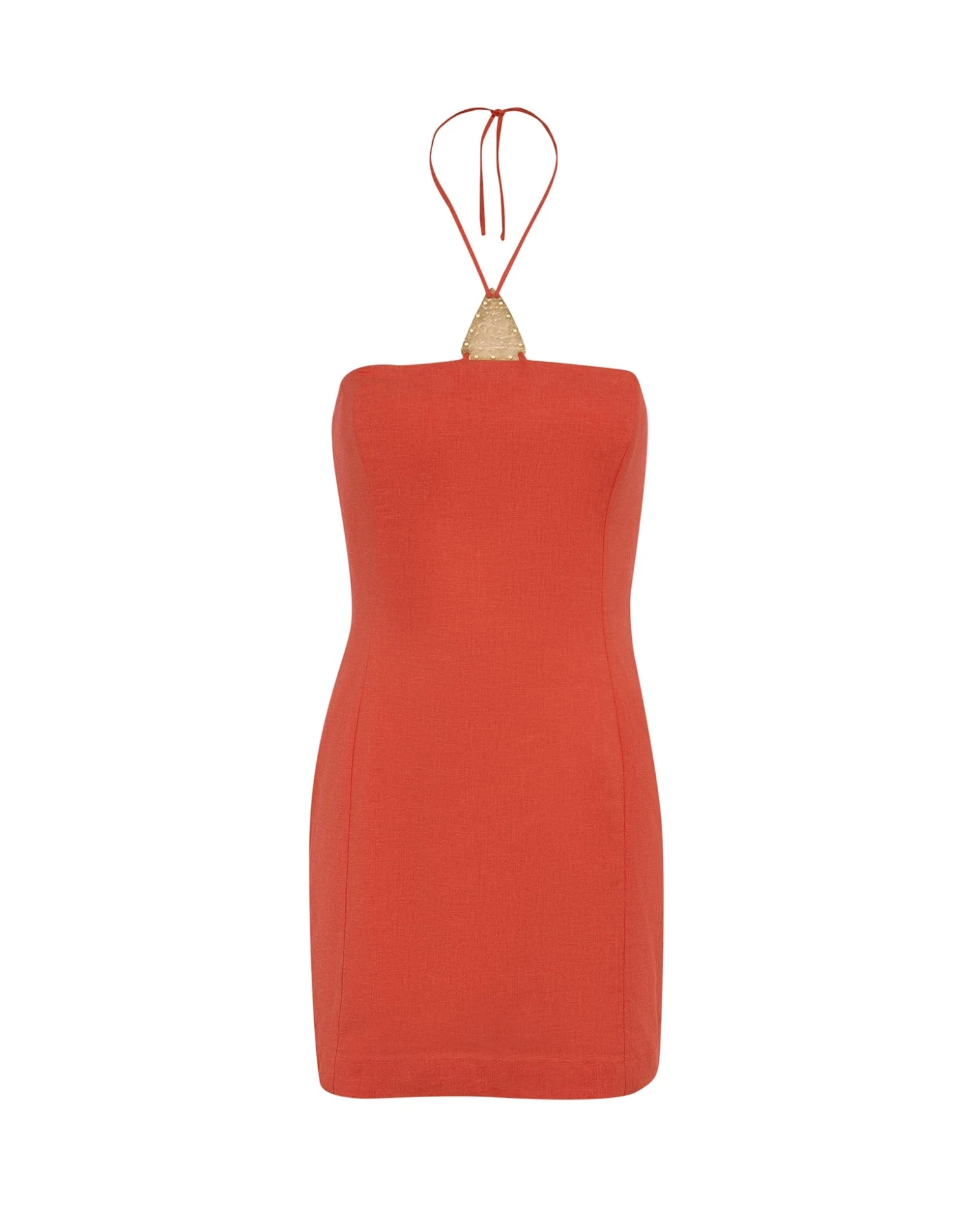 Amora Detail Short Dress - Tomato 6 Amora Detail Short Dress - Tomato - Image 4