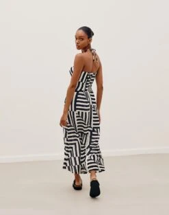 Ayla Midi Dress - Geo 11 Ayla Midi Dress - Geo -FemmeFab Shop AYLAMIDIDRESS BACK