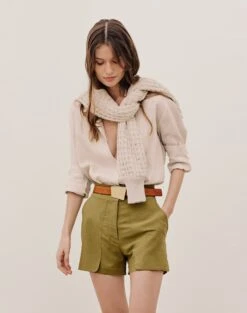 Bela Short - Avocado -FemmeFab Shop BELA SHORT DETAIL 2f7bdb35 71dd 4e12 aa2e 65076e254adc