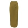Clara Long Skirt - Avocado 2 Clara Long Skirt - Avocado -FemmeFab Shop CLARALONGSKIRT FLAT 2