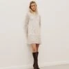Connie Short Dress - Off White -FemmeFab Shop CONNIESHORTDRESS FRONT