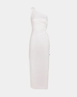 Carina Detail Long Dress - Off White -FemmeFab Shop Carina Detail Long Dress flat 1