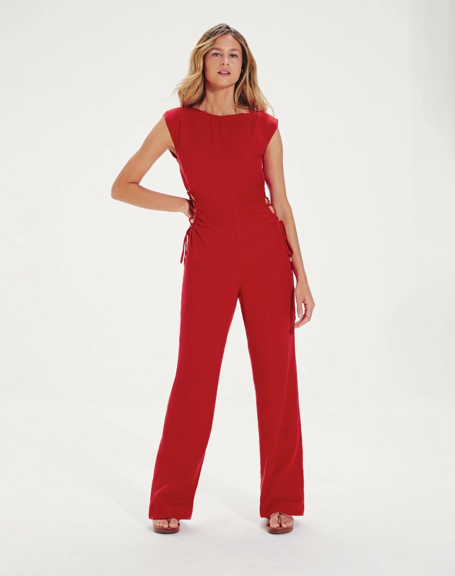 Carina Detail Jumpsuit - Red Pepper 3 Carina Detail Jumpsuit - Red Pepper