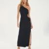 Carina Detail Long Dress - Black -FemmeFab Shop CarinaDetailLongDress front