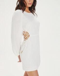 Carina Detail Short Dress - Off White -FemmeFab Shop CarinaDetailShortDress detail e0f5184b f7cb 45b3 8140 5e6e59a749d7