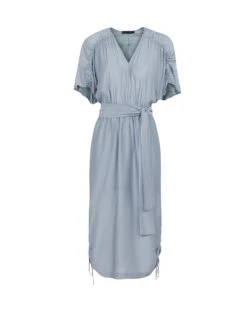 Ciara Detail Midi Dress - Blue Jeans -FemmeFab Shop CiaraDetailMidiDress flat