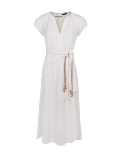 Claire Midi Dress - Off White -FemmeFab Shop Claire Detail Midi Dress1