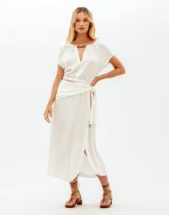 Claire Midi Dress - Off White -FemmeFab Shop Claire Detail Midi Dress 6d361a52 4164 4800 b431 451b78fed1ca