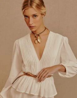 Clarice Blouse - White 12 Clarice Blouse - White -FemmeFab Shop Clarice Blouse