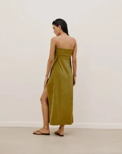 Esther Long Cover Up - Avocado -FemmeFab Shop ESTHERLONGCOVERUP BACK 1