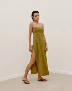 Esther Long Cover Up - Avocado -FemmeFab Shop ESTHERLONGCOVERUP FRONT 1 c854c321 994c 4405 9382 c86671455de3