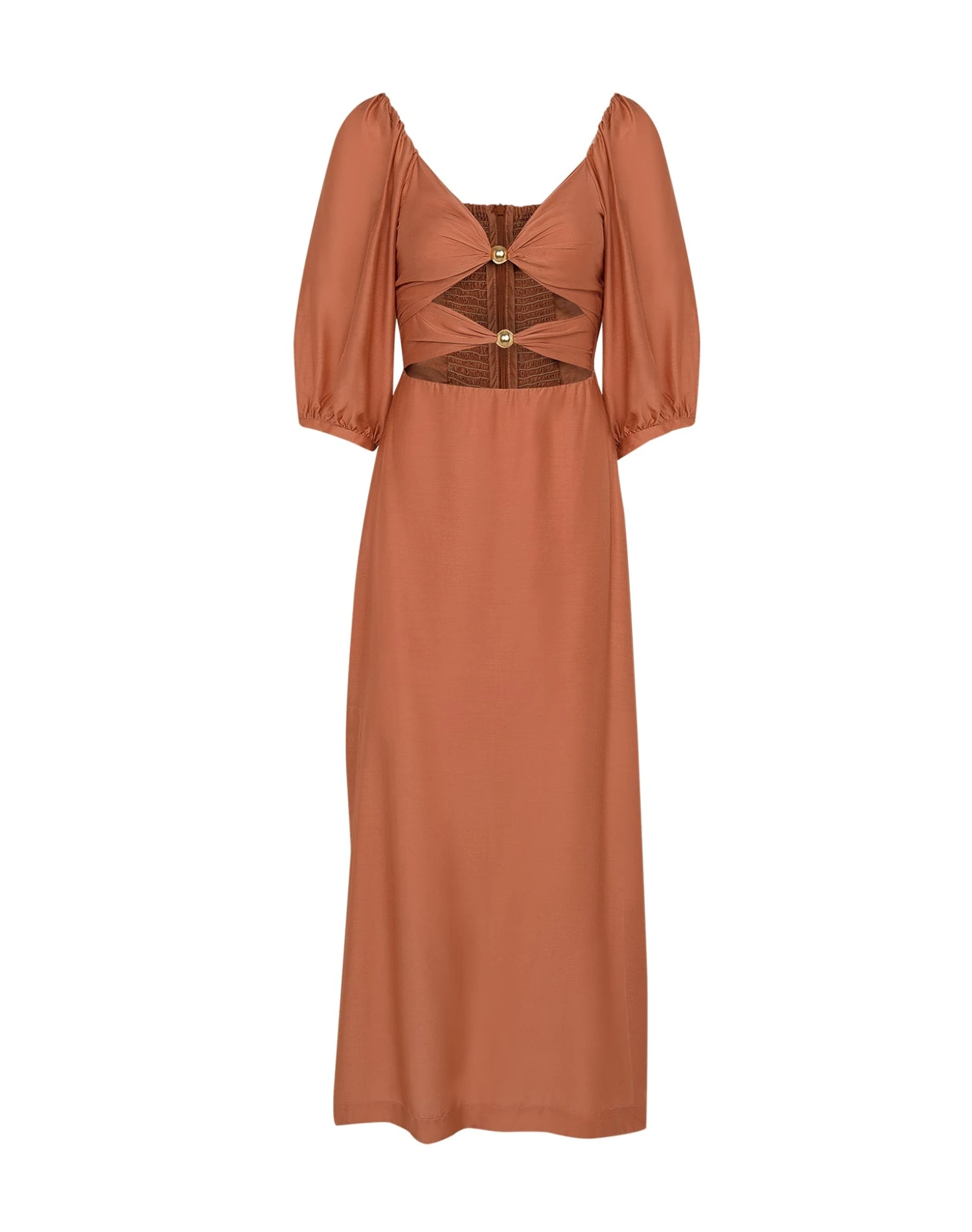 Eleanor Detail Long Dress - Rust 6 Eleanor Detail Long Dress - Rust - Image 4