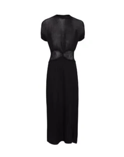 Eliane Long Dress - Black -FemmeFab Shop ElianeLongDress flat