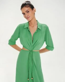 Flora Detail Long Cover Up - Cactus -FemmeFab Shop FloraDetailLongCoverUp detail