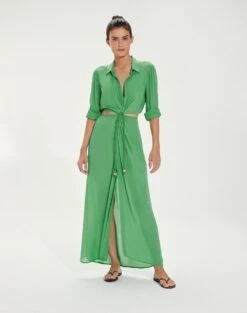 Flora Detail Long Cover Up - Cactus -FemmeFab Shop FloraDetailLongCoverUp front 4e4c2f1a 06aa 40d6 90bd 1e831d715a39