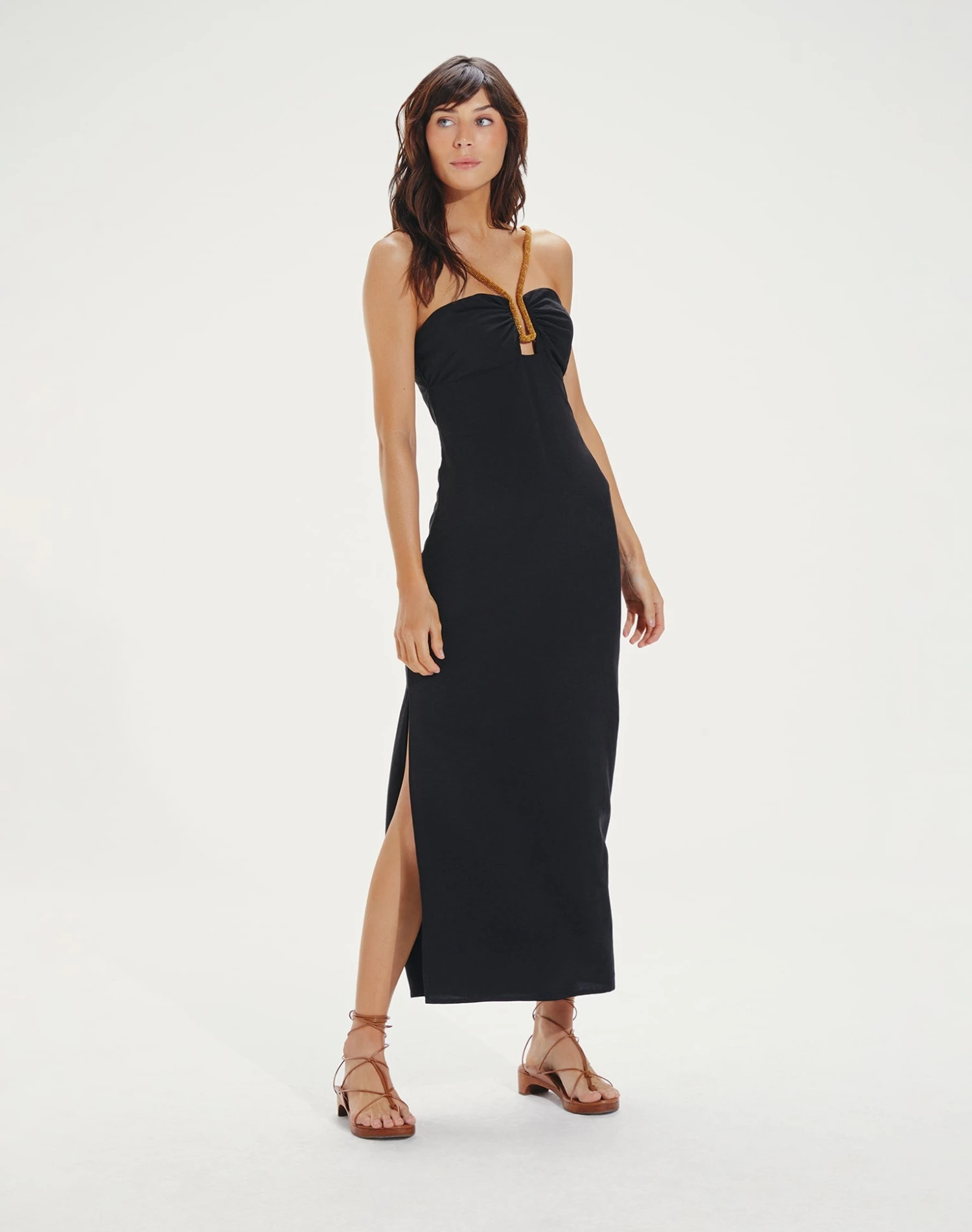 Flora Detail Midi Dress - Black 7 Flora Detail Midi Dress - Black - Image 5