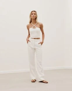 Giulia Pants - Off White -FemmeFab Shop GIULIAPANTS FRONT 2fedc26e 0232 4ce7 8862 7c25a50e2047