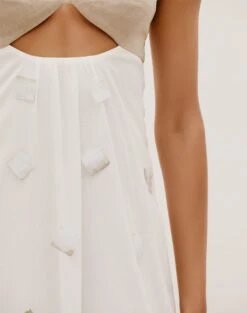 Goldie Long Dress - Natural 13 Goldie Long Dress - Natural -FemmeFab Shop GOLDIEDETAILLONGDRESS DETAIL 1