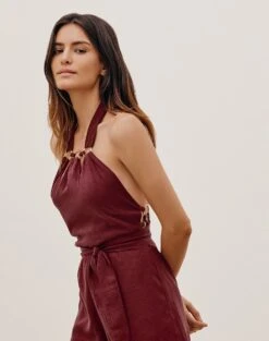 Goldie Mini Jumper - Cranberry 9 Goldie Mini Jumper - Cranberry -FemmeFab Shop GOLDIEDETAILMINIJUMPER DETAIL