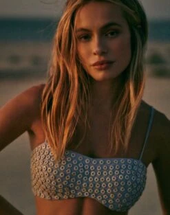 Gwen Detail Short Top - Blue Jeans 13 Gwen Detail Short Top - Blue Jeans -FemmeFab Shop GwenEmbroideryRingsShortTop Life