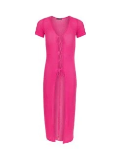 Hannah Midi Dress - Pink -FemmeFab Shop HANNAH MIDI DRESS flat