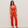 Hannah Detail Jumpsuit - Tomato 2 Hannah Detail Jumpsuit - Tomato -FemmeFab Shop HANNAHDETAILJUMPSUIT FRONT 63887178 5e83 453a 9787 a4dce5d33b26