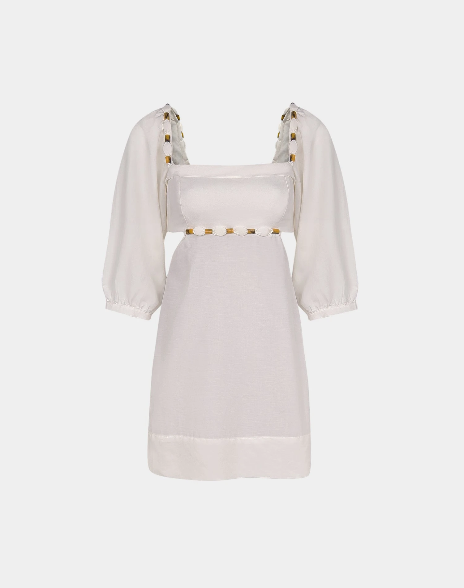 Isadora Detail Short Dress - Off White 6 Isadora Detail Short Dress - Off White - Image 4