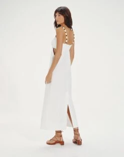 Isadora Detail Long Dress - Off White -FemmeFab Shop IsadoraDetailLongDress back 5eec2210 1226 42e7 9b82 738b51f50e77