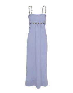 Isadora Detail Long Dress - Blue Jeans -FemmeFab Shop IsadoraDetailLongDress flat