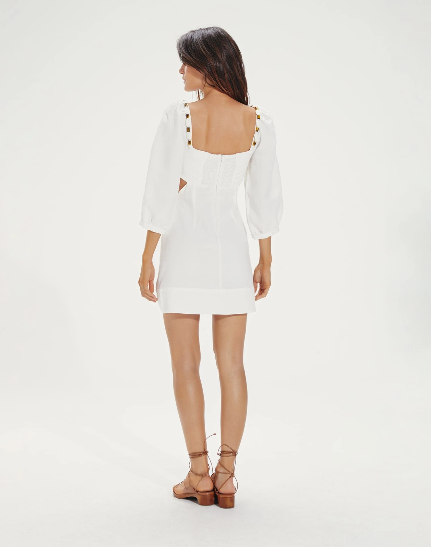 Isadora Detail Short Dress - Off White 4 Isadora Detail Short Dress - Off White - Image 2