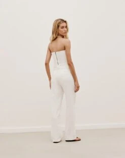 Giulia Pants - Off White -FemmeFab Shop JANELONGTOP BACK