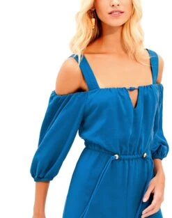 Jade Detail Midi Dress - Pacific -FemmeFab Shop Jade Detail Midi Dress 3