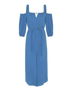 Jade Detail Midi Dress - Pacific -FemmeFab Shop Jade Detail Midi Dress 4