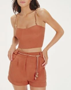 Janis Detail Short - Rust -FemmeFab Shop JanisDetailShort detail