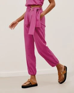 Kira Pants - Bubblegum 13 Kira Pants - Bubblegum -FemmeFab Shop KIRADETAILPANTS DETAIL 2