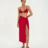 Karen Midi Skirt - Red Pepper