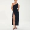 Kiana Long Cover Up - Black -FemmeFab Shop KianaLongDress front