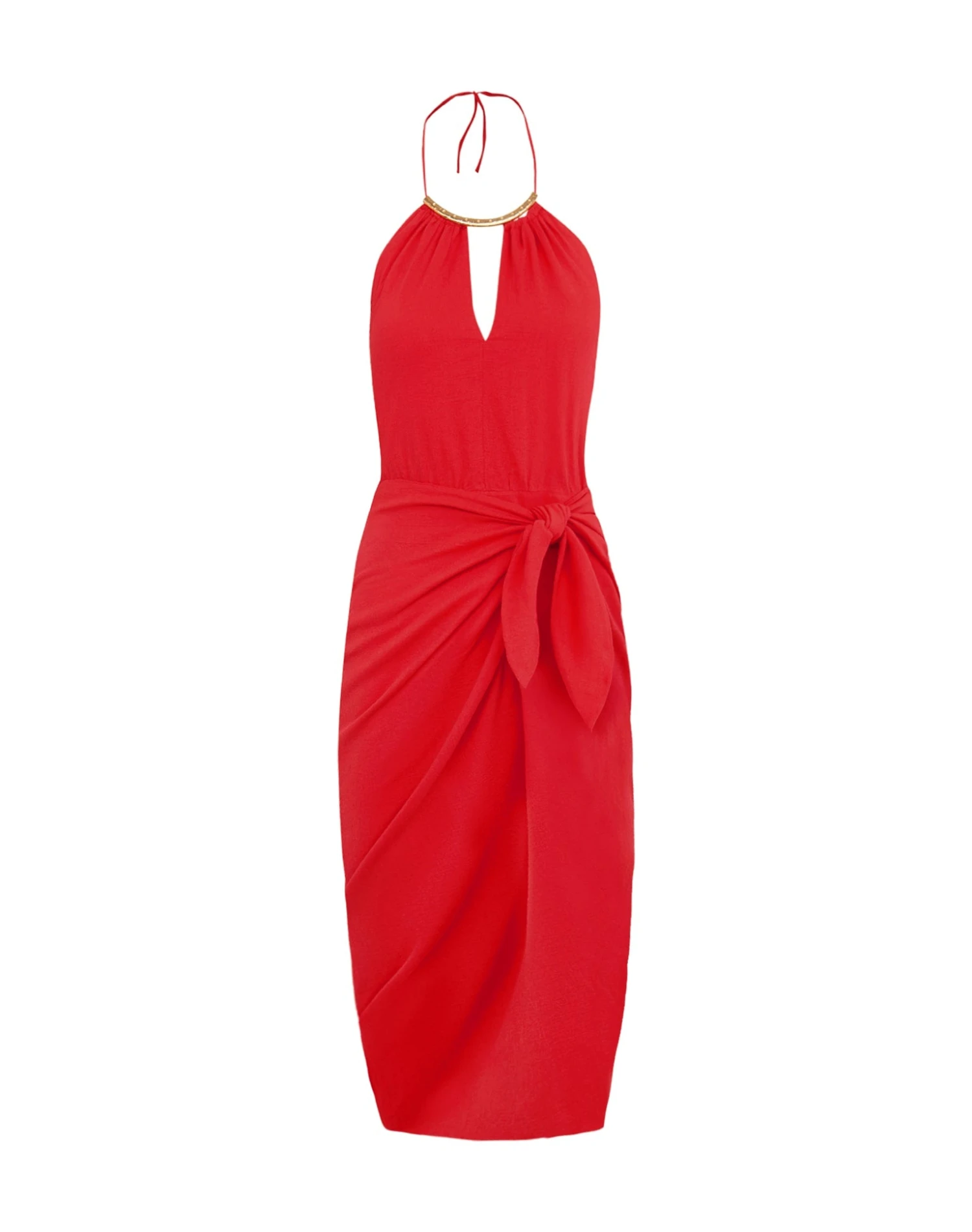 Luna Detail Midi Dress - Tomato 7 Luna Detail Midi Dress - Tomato - Image 5