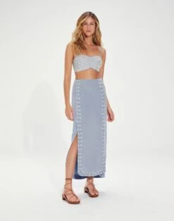 Lana Detail Midi Skirt - Blue Jeans 13 Lana Detail Midi Skirt - Blue Jeans -FemmeFab Shop LanaDetailMidiSkirt front 1 ba72b1f4 0520 4b8c afbb ce9039029eb7