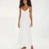 Lilly Detail Long Cover Up - Off White 2 Lilly Detail Long Cover Up - Off White -FemmeFab Shop LillyDetailLongCoverUp front