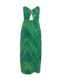 Lizzy Long Dress - Tamale Cactus -FemmeFab Shop Lizzy Detail Long Dress flat