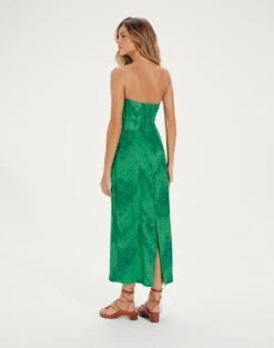 Lizzy Long Dress - Tamale Cactus -FemmeFab Shop LizzyDetailLongDress back