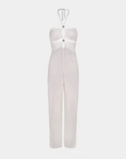 Luana Detail Jumpsuit - Off White 14 Luana Detail Jumpsuit - Off White -FemmeFab Shop Luana Detail Jumpsuit flat