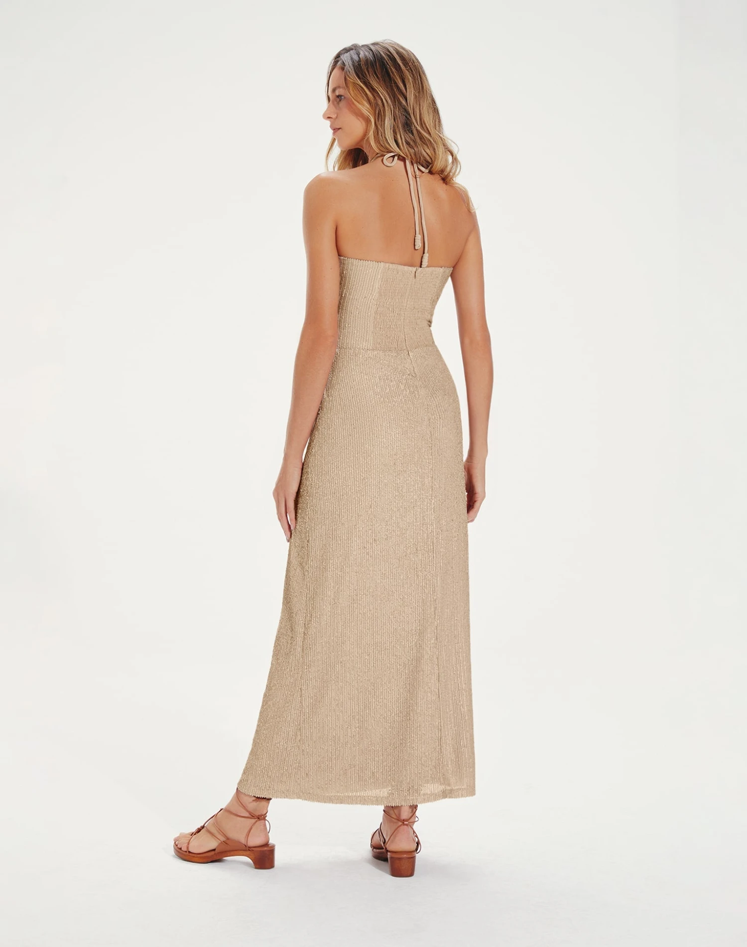 Luana Detail Long Dress - Matcha 5 Luana Detail Long Dress - Matcha - Image 3