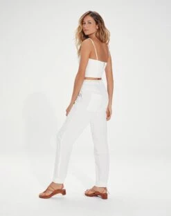 Lucca Detail Pants - Off White -FemmeFab Shop LuccaDetailPants back