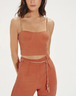 Lucca Detail Pants - Rust -FemmeFab Shop LuccaDetailPants detail